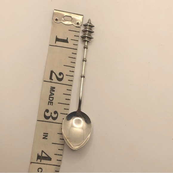 Vtg Sterling Silver Japanese Pagoda Souvenir Spoon Mini Spoon 3.6” - Picture 4 of 4